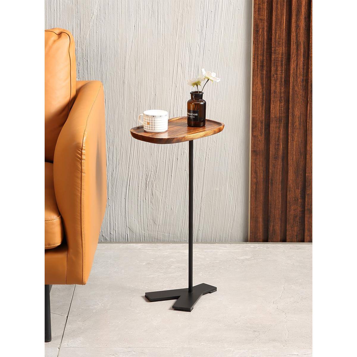 实木迷你极简沙发边几窄20夹缝小茶几床边床头小桌移动轻美式复古