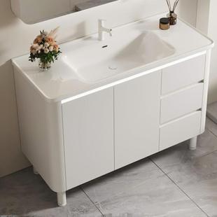 落地浴室柜下半部分单独柜体不带镜子陶瓷一体盆洗手脸盆柜洗漱台