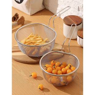 漏勺细网316不锈钢煮面网捞家用深型油炸网篮沥水沥油过滤网焯菜