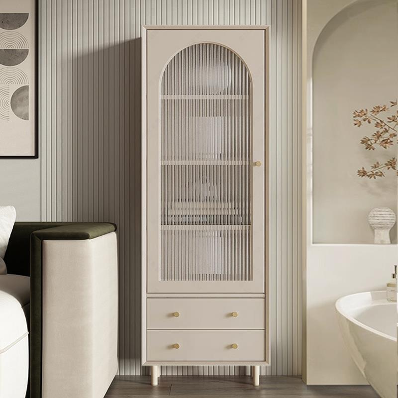 百搭奶油风置物柜卫生间侧边柜洗漱台储物柜浴室柜收纳柜法式橡木