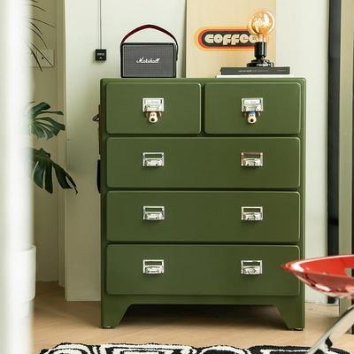 Unicafurn日式覆古铁皮柜卧室四层五斗柜餐柜ins金属抽屉收纳柜
