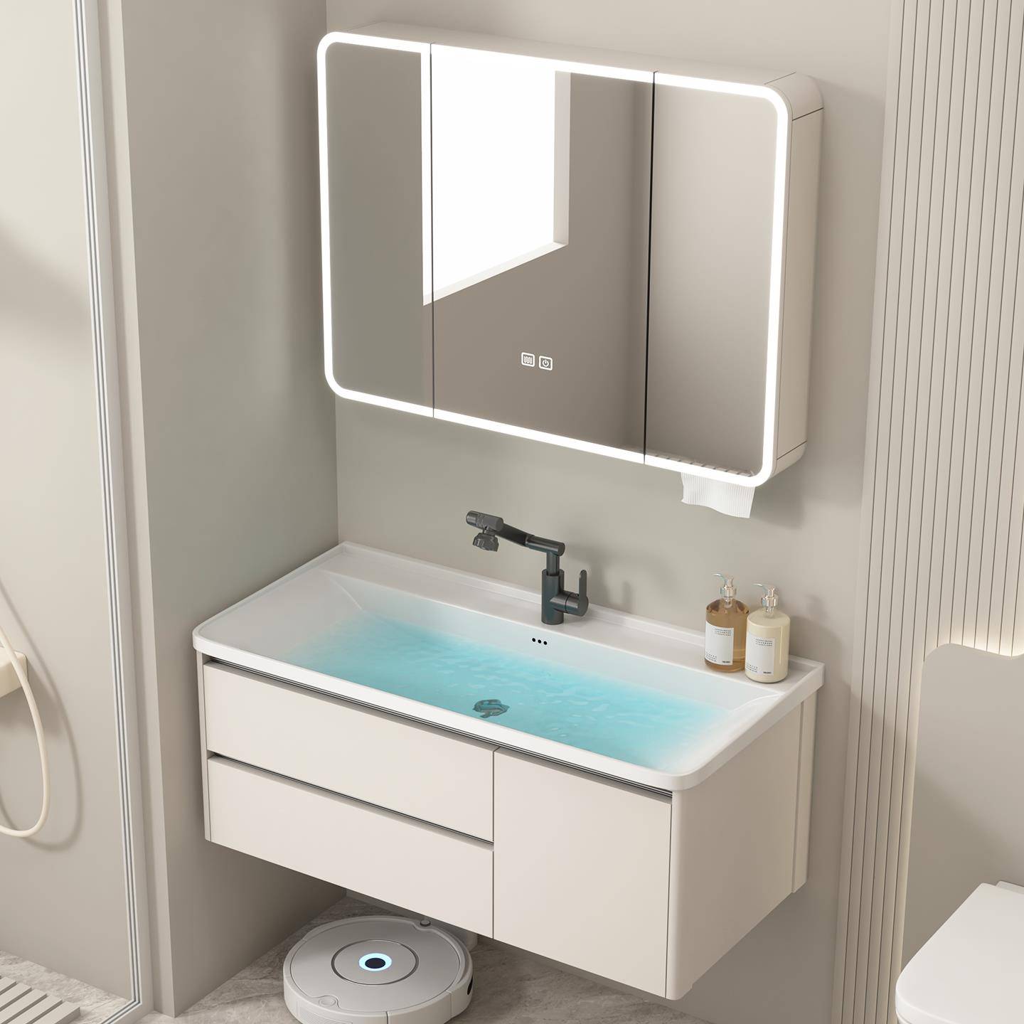 浴室柜组合海洋陶瓷一体盆卫生间洗手盆柜洗脸池抽屉式洗漱台面盆