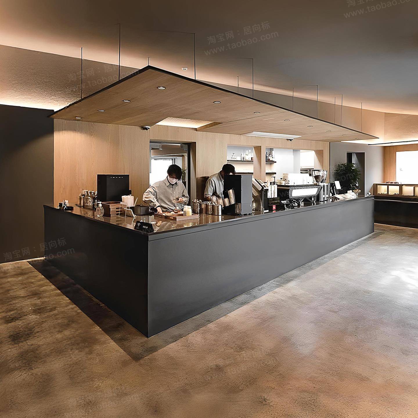 餐饮店转角不锈钢吧台收银台奶茶咖啡酒吧民宿健身房前台桌接待台