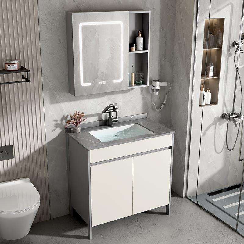 太空铝落地式浴室柜组合卫生间洗手盆陶瓷一体洗脸盆卫浴洗漱台池