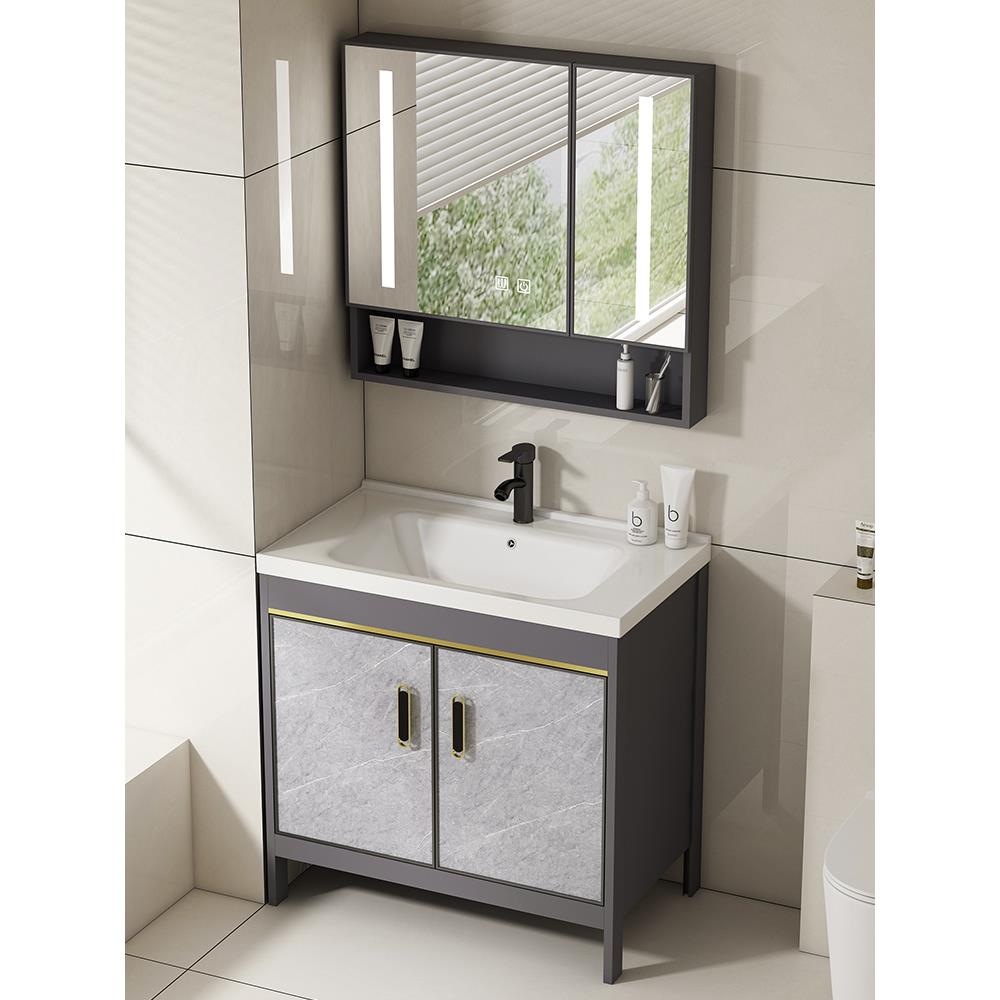 卫生间浴室柜组合落地式洗手盆陶瓷一体洗面盆阳台洗漱台洗脸盆柜