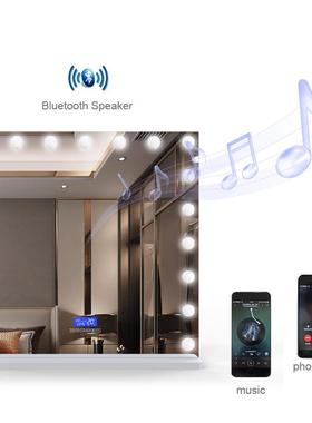 台式大梳妆镜19灯好莱坞灯泡化妆镜影楼三色LED补光镜子