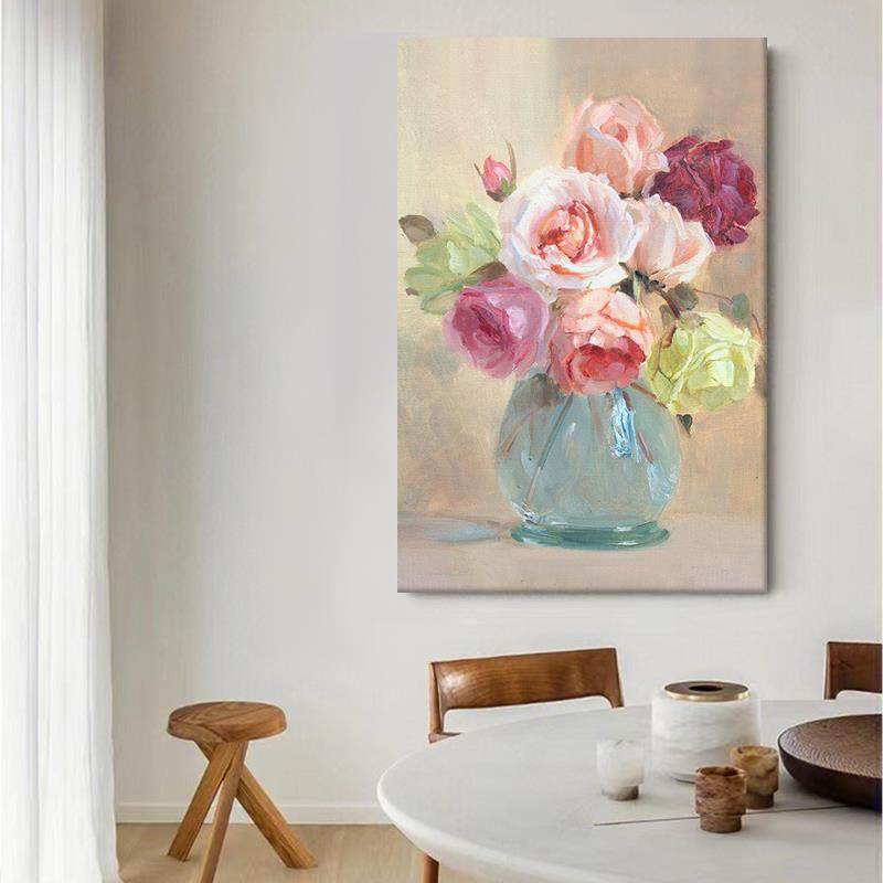 美式抽象花卉纯手绘油画餐厅客厅古典艺术肌理画玄关竖版装饰挂画,纺织面料/辅料/配套,纺织机械配件,淘宝优惠券,粉丝福利购,淘宝优惠卷