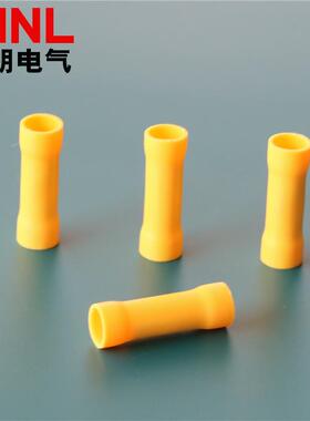 BV3.5全绝缘中间对接端子BV8冷压线鼻子BV14蓝色对接铜线耳端头