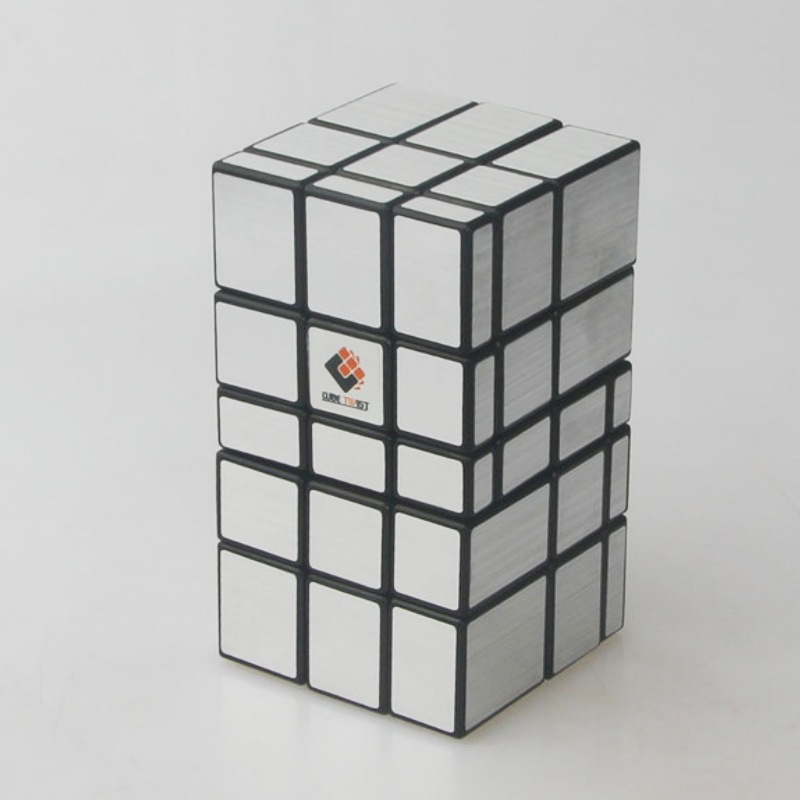 梯色 镜面二连体魔方 层层叠2号 黑底银色2x3联体限制旋转魔方
