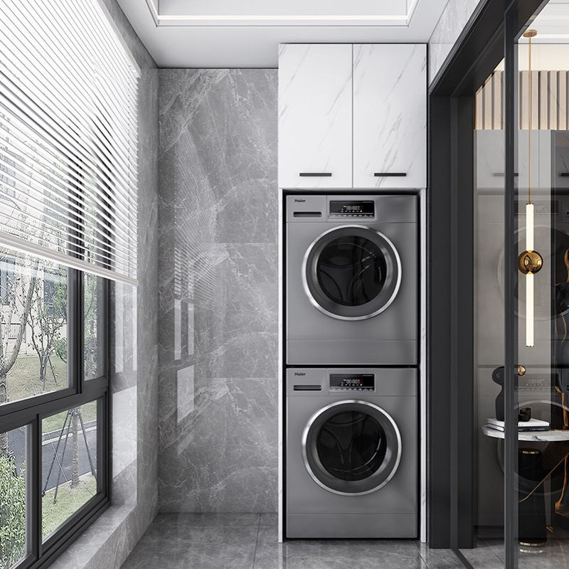 ?批发双层烘干机洗衣机柜伴侣组合卫生间阳台上下叠放双机位一