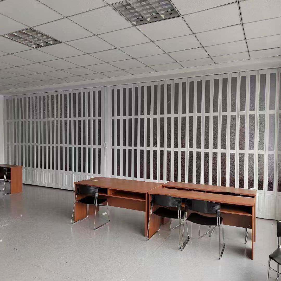 商铺透明移动门隔断门商场PVC铝合金弧形防盗无下轨推拉隔断趟门