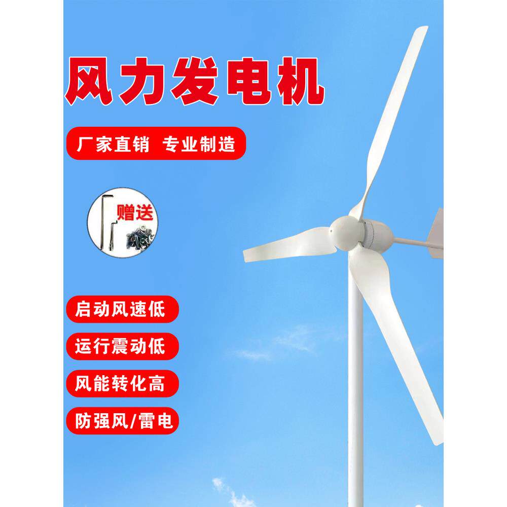 小型风力发电机率500瓦600瓦12V24V48V控制器家用船用工程用