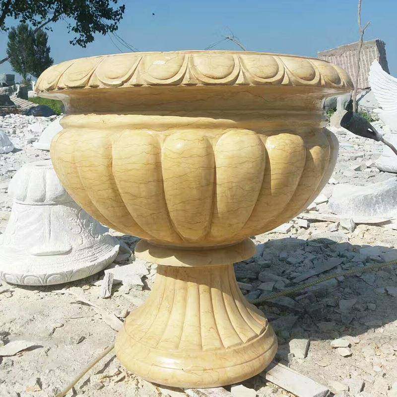 石雕花盆花钵花岗岩花盆庭院广场园林摆放花盆制作