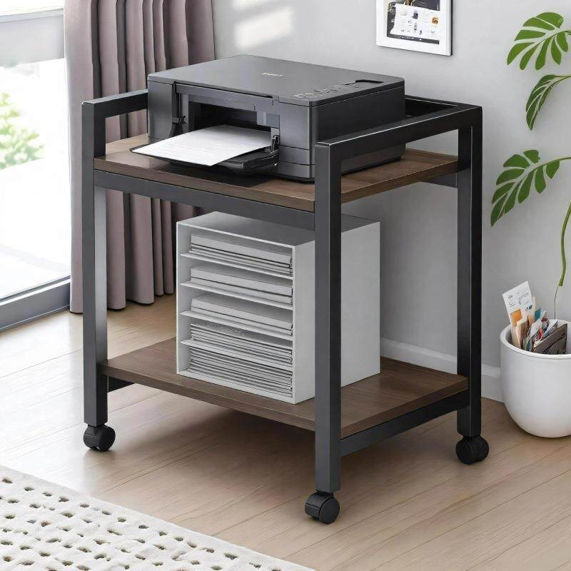 打印机置物架落地可移动多层电脑主机放置架办公室铁艺架子放置柜
