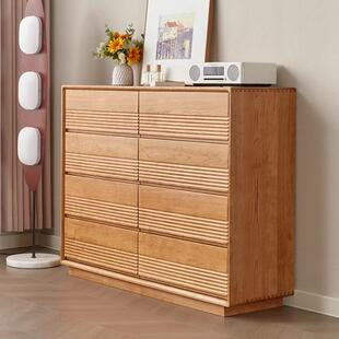 北欧全实木八斗柜樱桃木卧室储物客厅日式多功能靠墙柜卧室置物柜