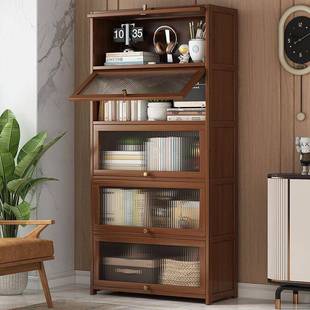 书架书柜置物架带柜门储物柜家用落地防尘展示柜客厅靠墙收纳边柜