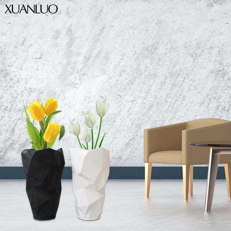 现代简约三角形花瓶摆件几何树脂干花样板间客厅电视柜餐桌装饰品,收纳整理,烫衣板及配件,淘宝优惠券,粉丝福利购,淘宝优惠卷