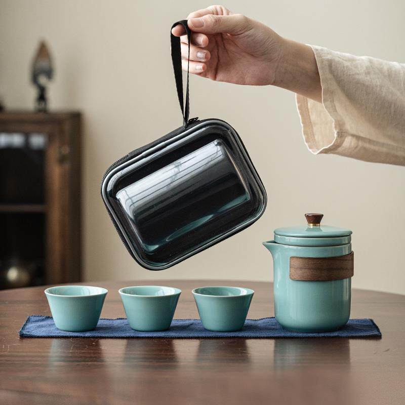 汝窑旅行茶具套装一壶三杯便携式泡茶装备户外露营简易陶瓷快客杯,机械设备,其他机械设备,淘宝优惠券,粉丝福利购,淘宝优惠卷