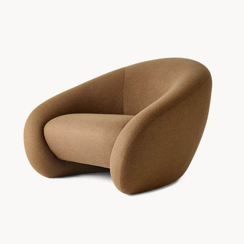 RH美式乡村雷纳系列沙发椅简约现代布艺异形创意休闲椅客厅扶手椅