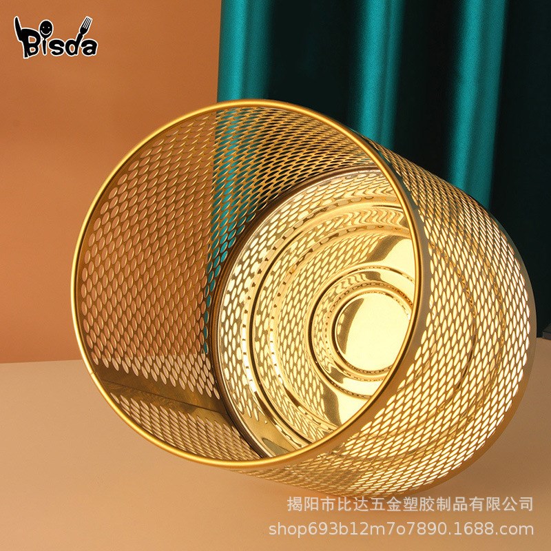 家用垃圾桶筒筐卫生间厨房卧室酒店茶几办公室无盖纸篓大号不锈钢