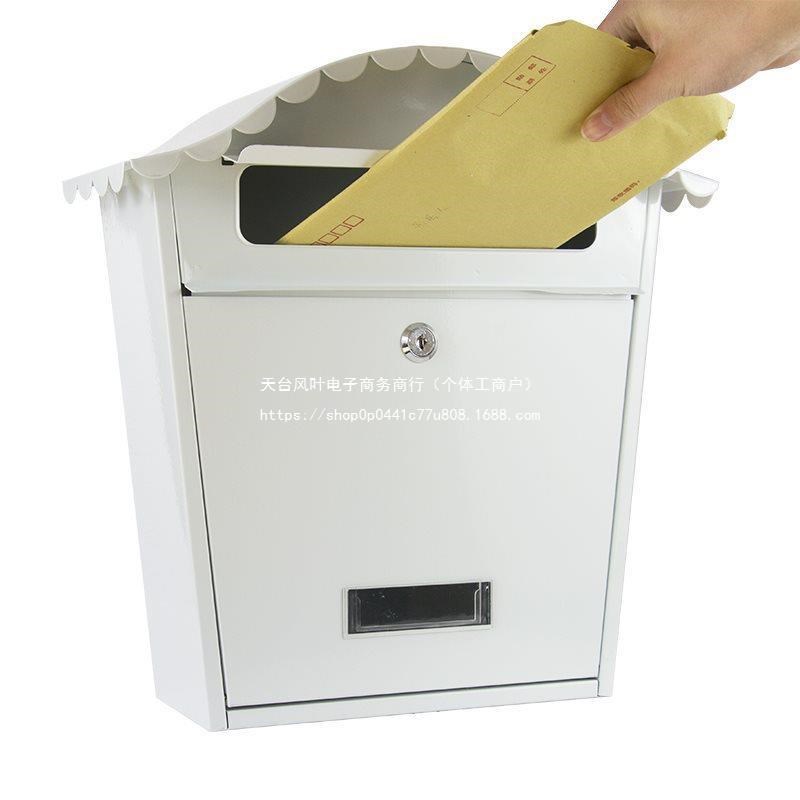 欧式别墅信箱室外挂墙防雨水意见箱防雨信报箱田园创意带锁锁邮筒