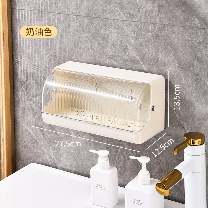 新款筷子笼收纳盒壁挂式家用带盖筷筒厨房筷子勺子带沥水板置物架