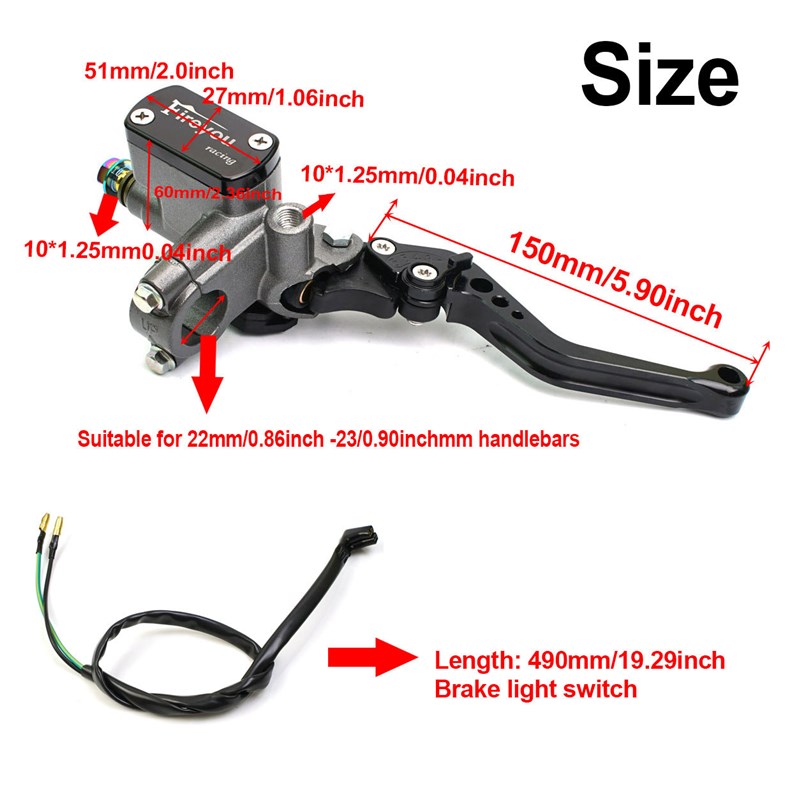 摩托车CNC刹车上泵液压制动改装配件22mm车把通用踏板车电动车