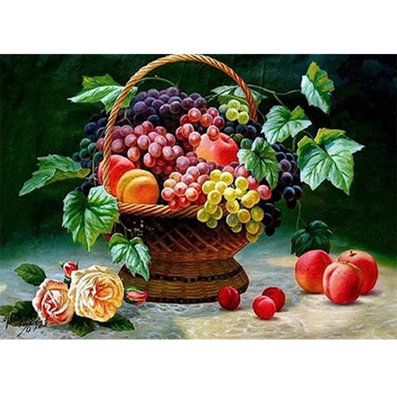 新款5d钻石画满钻石绣美味水果餐厅点钻画贴钻十字绣欧式厨房画