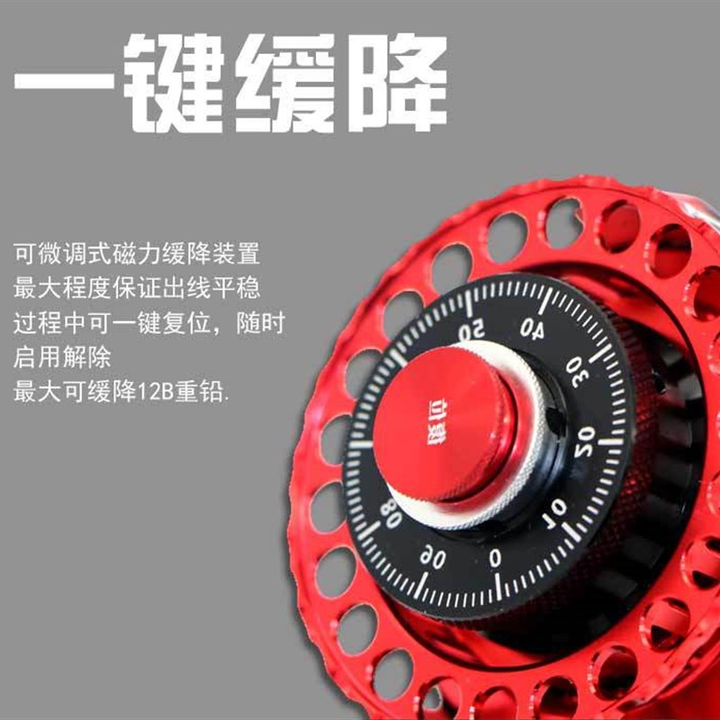 2018新款桃源HK65数显缓降筏钓轮带背光带泄力微铅全金属计数渔轮