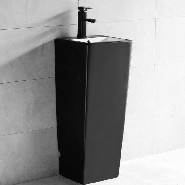 小户型个性立柱盆陶瓷卫生间家用一体落地洗手盘阳台立式方形脸盆