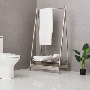 依派多功能铝合金落地衣帽架简约现代轻奢折叠卧室衣帽收纳置物架