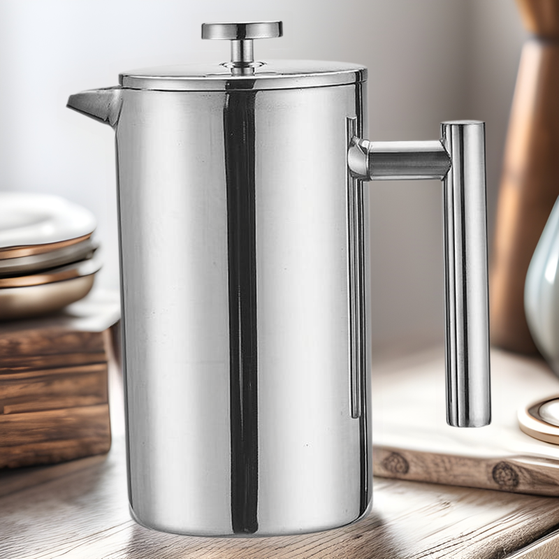 304双层不锈钢法压壶法式手冲咖啡壶多功能冲茶壶泡茶壶家用过滤