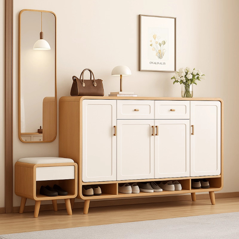 入户鞋柜玄关柜收纳柜现代家用阳台置物柜一体柜门口简约分层鞋架