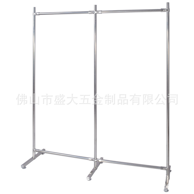 不锈钢单杠服装龙门展示衣架挂衣陈列架子落地可加厚加固卖场货架