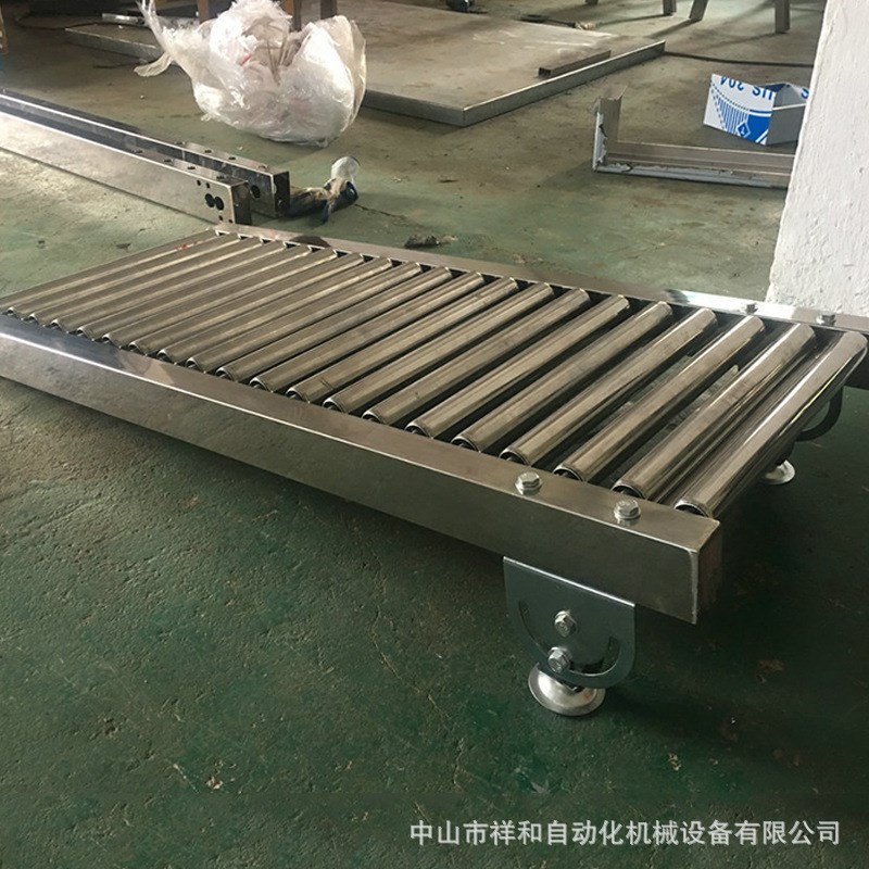 手推无动力滚筒线输送机 不锈钢物流动力流水线输送机 滚筒传送带