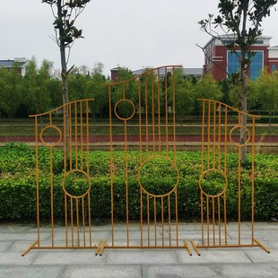 新款婚庆道具中式六角喜亭凉亭小屋路引同心圆摆件明心月映屏风墙