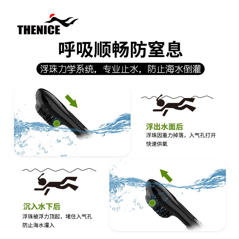 儿童潜水面罩2024新款防水防雾全干式游泳潜水镜熊猫浮潜面罩面具