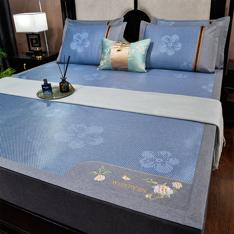 夏季高端裸睡天然冰藤席竹席床垫冰丝凉席防滑2024新款定制三件套