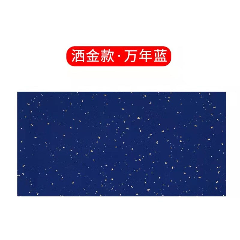 纯手工粉彩万年蓝黑色描金龙洒金宣纸四尺六尺对开书法作品创作纸