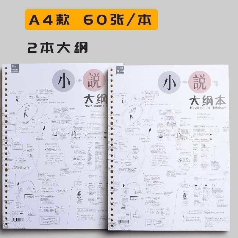 。专写小说本b5大纲本a4专门内页写作人物设定本封面手稿本子活页