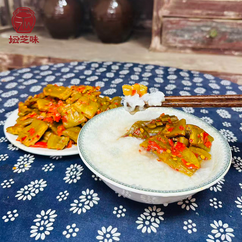 坛芝味剁辣椒刀豆湖南特产酸辣口味开胃咸菜手工下饭菜坛子腌制菜