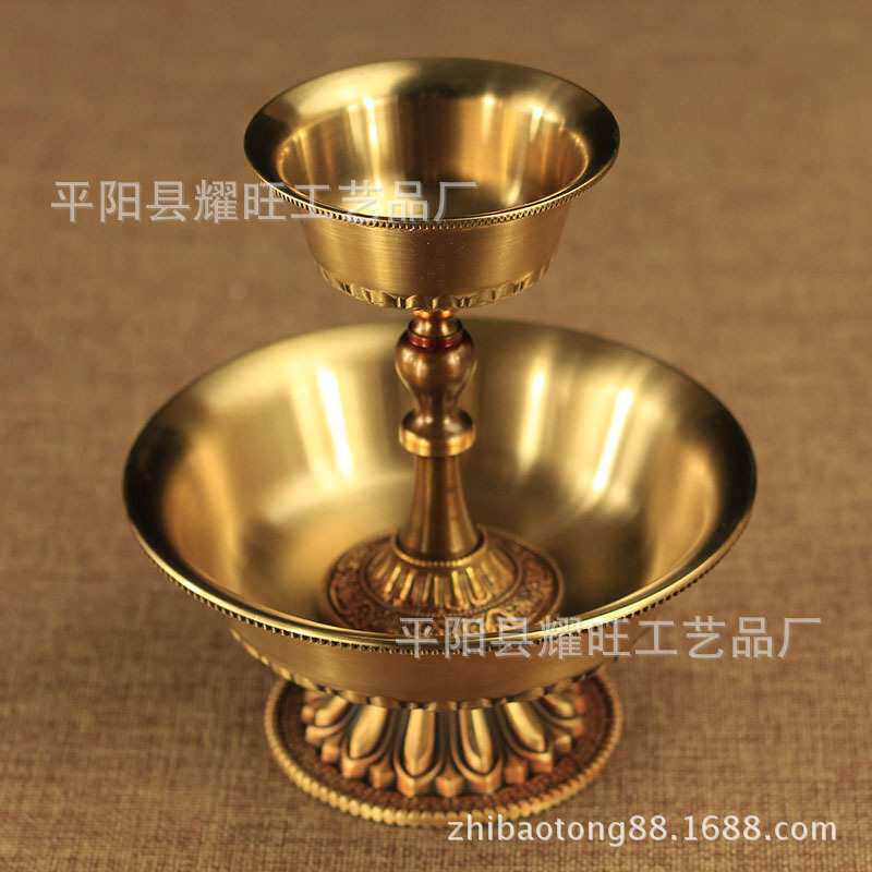 大号纯铜雕刻护法杯 八吉祥护法杯高16cm