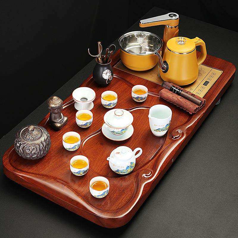 茶具套装家用花梨整块实木茶盘茶台功夫高档茶具全自动办公室客厅