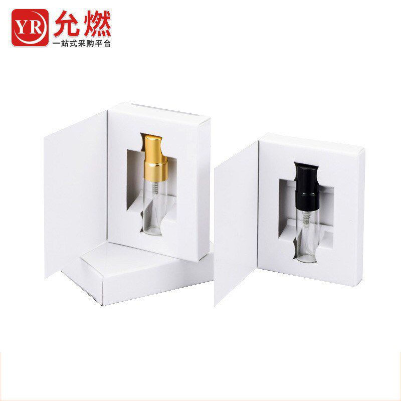 5ml10ml套装香水喷雾瓶纸盒包装黑白卡纸玻璃香水分装瓶