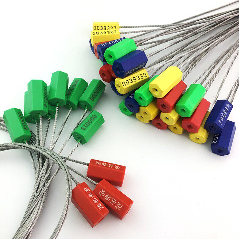 一次性抽紧式钢丝封条水电表防盗标签扣集装箱物流货柜车施封锁扣