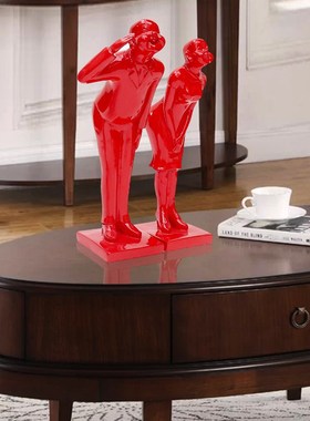 岳敏君迎宾人物装饰桌面树脂摆设简约现代艺术品抽象雕塑摆件潮流