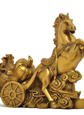 马上来财摆件玉白菜招财马家居客厅装饰品商务馈赠乔迁开业礼品