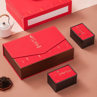 新款茶叶包装盒空礼盒红茶岩茶肉桂大红袍长泡袋摆泡装礼盒装空盒