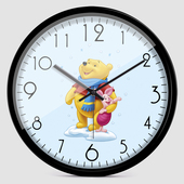 可爱卡通维尼熊超静音挂钟 客厅儿童房书房现代创意金属石英钟表