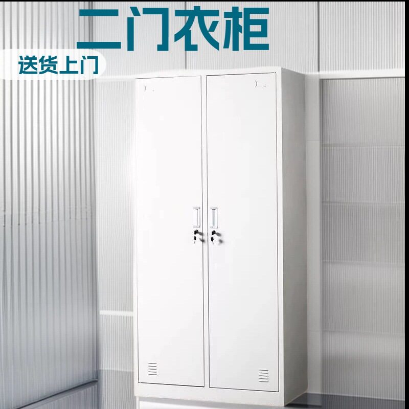 钢制更衣柜员工柜换衣柜铁皮柜带锁挂衣柜工厂二门衣柜宿舍储物柜